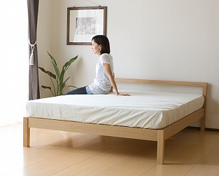 シンプルデザインタモ材ダブルベッド/MJ-bed[商品番号:m-bed-d]